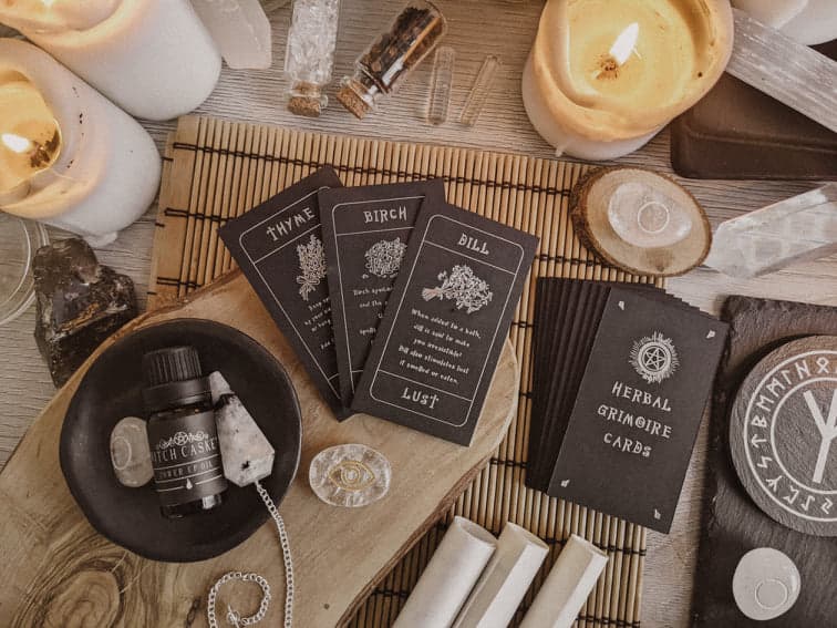 Witch Casket Floral and Herbal Grimoire Cards